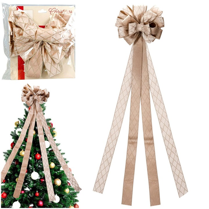 Funda decorativa mare, Artemis, 130x33cm, bej cu model brocat