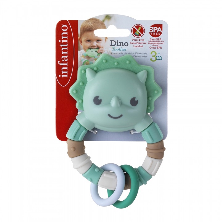 Jucarie de dentitie pentru bebelusi, Infantino, Dinozaur