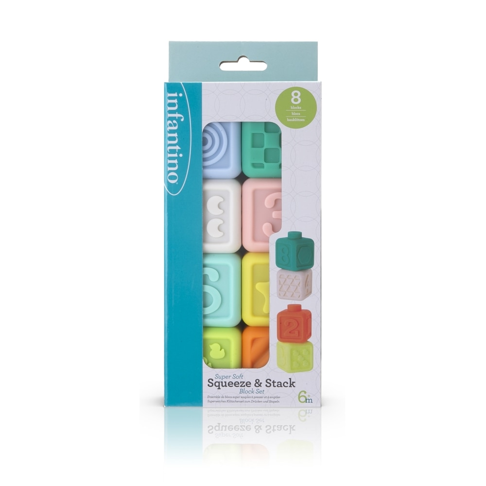Set de cuburi senzoriale moi pentru bebelusi, Infantino, 8 bucati - eMAG.ro