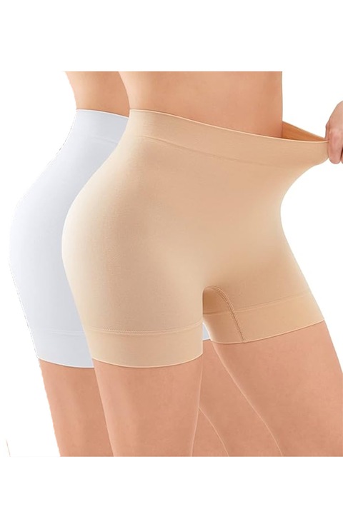 Комплект дамско стягащо бельо JUP 0825899 90-41, 2 броя, Оформя, Висока талия, 7/L, Бежов/Бял