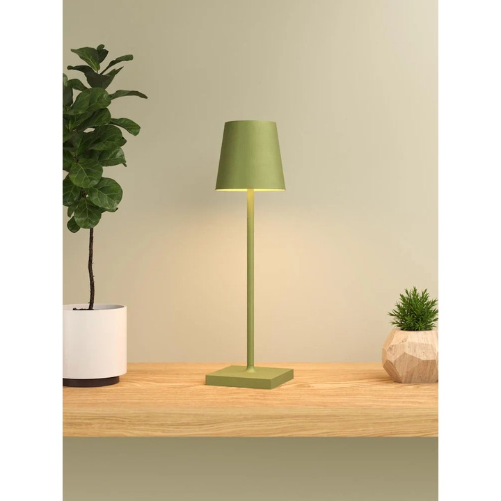 Lampa de masa RFAN, Touch, 3 Tipuri De Lumina, Incarcare USB, Verde