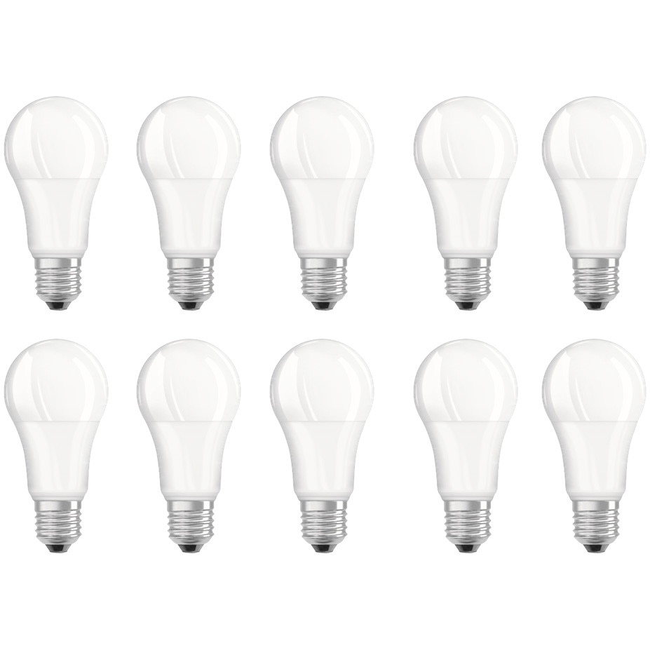 Pachet 10 becuri LED OSRAM A120, E27, 14W (120W), 1893 lumeni, lumina neutra (4000K), clasa energetica D