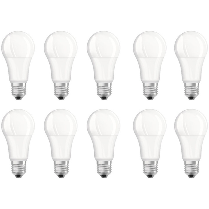 Комплект 10 крушки LED OSRAM A120, E27, 14W (120W), 1893 лумена, Топла светлина (2700K), Енергиен клас D