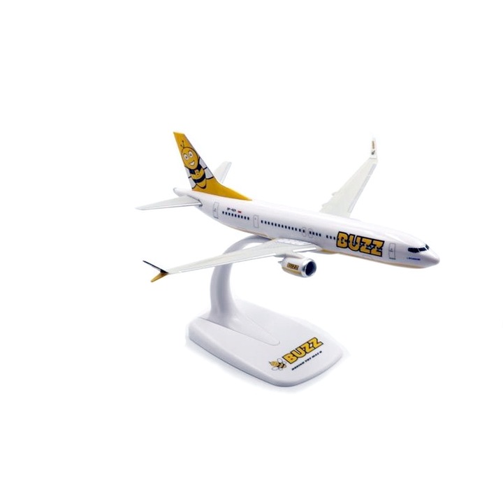 Boeing B737 max 8 repülőgép modell, BUZZ, 1:200 méretarány, PPC Holland