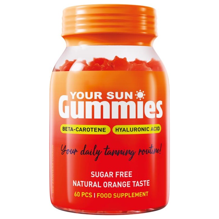 Your Sun Gummies – Jeleuri cu beta-caroten pentru bronz natural, 60 buc