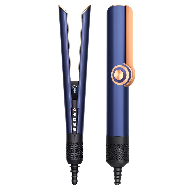 Aparat de Indreptat si uscat parul GYZA® Placa de par 1600W, Motor BLDC 110.000 RPM, 200 Milioane Ioni Negativi, Anti-Deteriorare Termica, 5 Trepte Temperatura, 110°C si 140°C + Boost, Mod Cool-Touch, Flux Aer Puternic, Uscare Rapida, Albastru