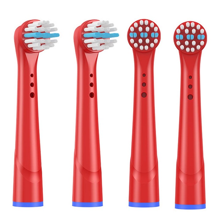 Rezerve Oral-B pentru copii, Compatibile cu Capetele Precision Clean - Set 4 bucati | Rezerve periuta de dinti electrica Oral-B