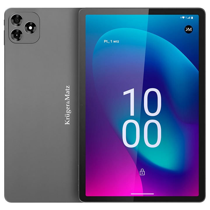 Tableta Kruger&Matz KM1078, Procesor MediaTek MT8781V/CA Octa-Core, Ecran IPS 10.95", 6GB RAM, 128GB Flash, Wi-Fi, Bluetooth, Android Gri
