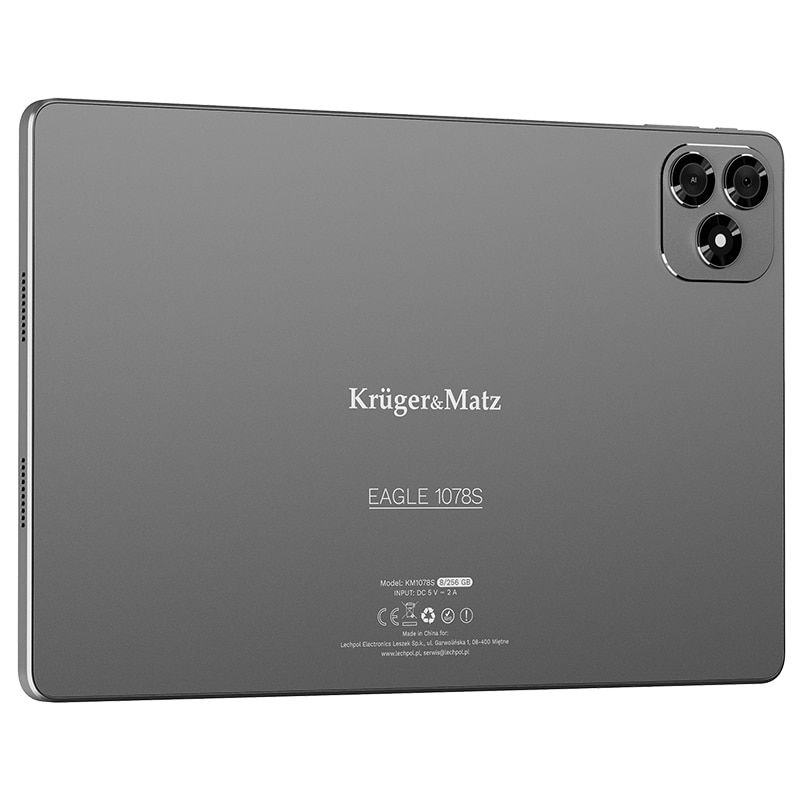 Tableta Kruger&Matz KM1078S, Procesor MediaTek MT8781V/CA Octa-Core, Ecran IPS 10.95", 8GB RAM, 256GB Flash, Wi-Fi, Bluetooth, Android Gri