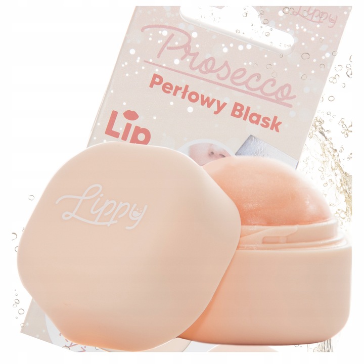 Balsam de buze LIPPY Eco Soft Prosecco – pomada hidratanta si protectoare in forma de bila, ofera hidratare intensa, stralucire perlata si catifelare buzelor, formula naturala cu unturi vegetale si vitamine, 4 g