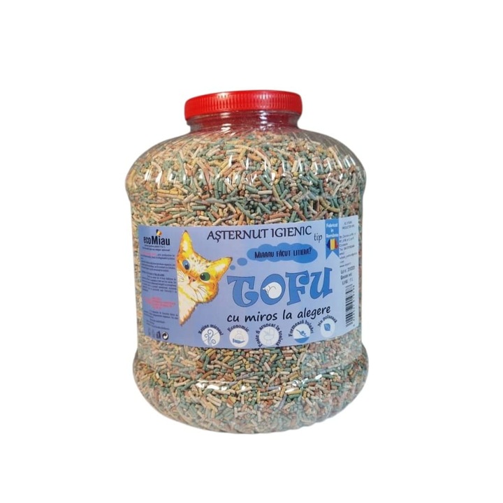 Tofu ecoMiau – Asternut biodegradabil si ecologic pentru pisici, Lavanda, 17 Litri