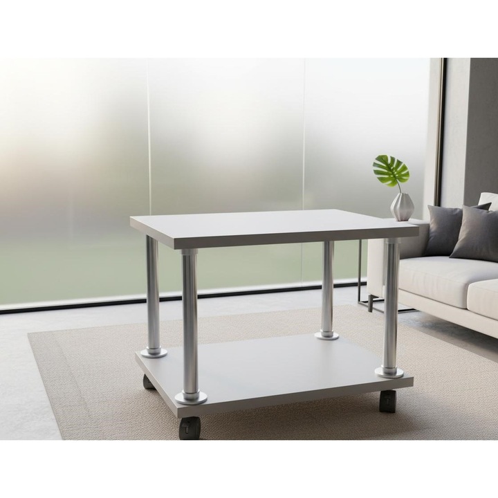 Cărucior auxiliar/cosmetic 2 nivele 40x30cm Gri