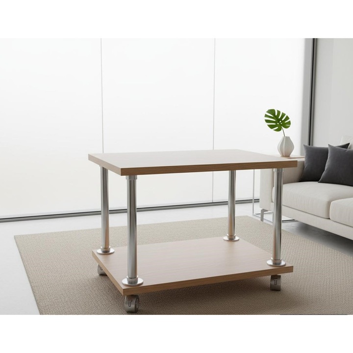 Cărucior auxiliar/cosmetic 2 niveluri 40x30cm Stejar sonoma