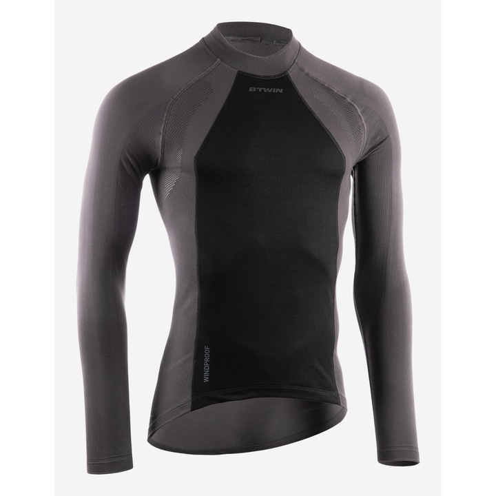 Термо блуза за колоездене функционална генерична функционална обемна функционална стандартна ключова, Антрацитно сиво
