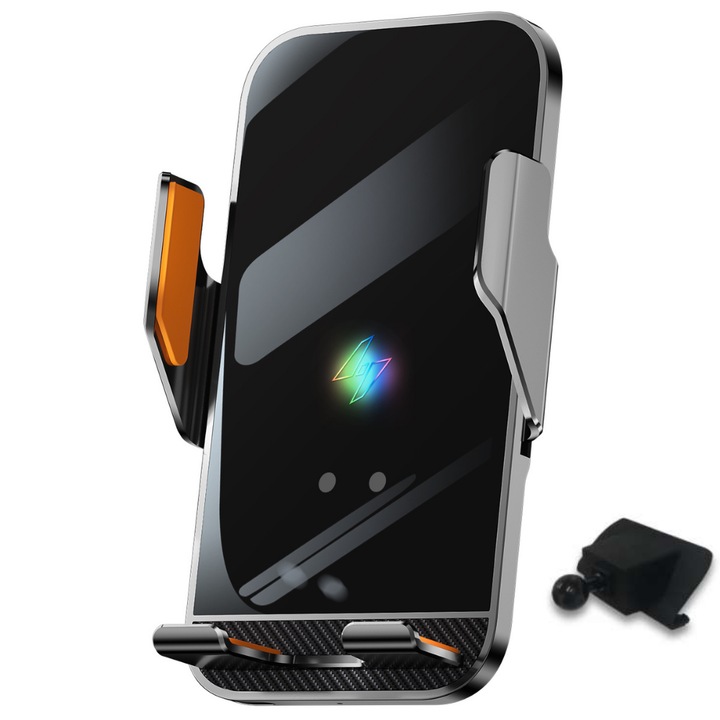 Suport auto telefon VELTROVA cu incarcare wireless 15W, prindere dedicata pentru Audi A3 / S3 / RS3 (2020-2025), senzor automat, rotire 360°, montaj stabil pe bord prin clipsare