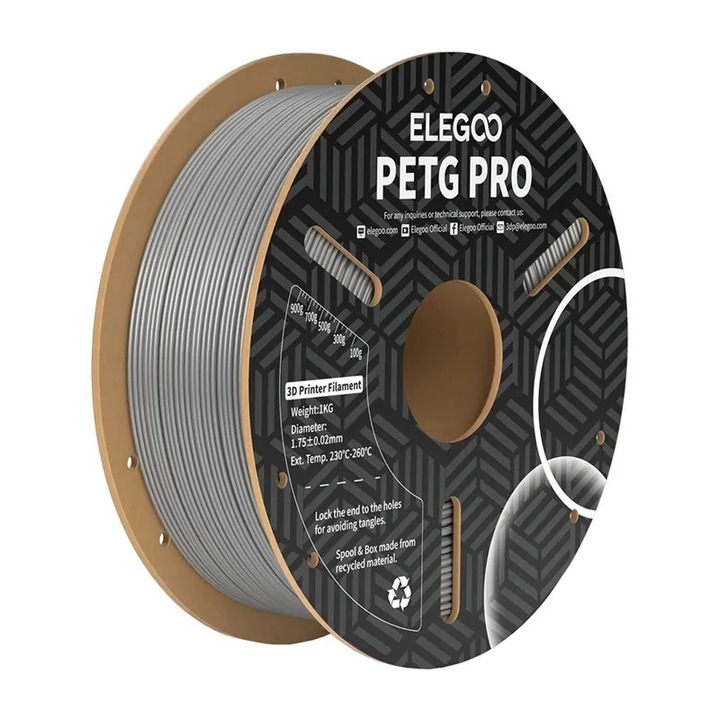 ELEGOO PETG Pro filament, szürke, 1, 75mm, 1kg
