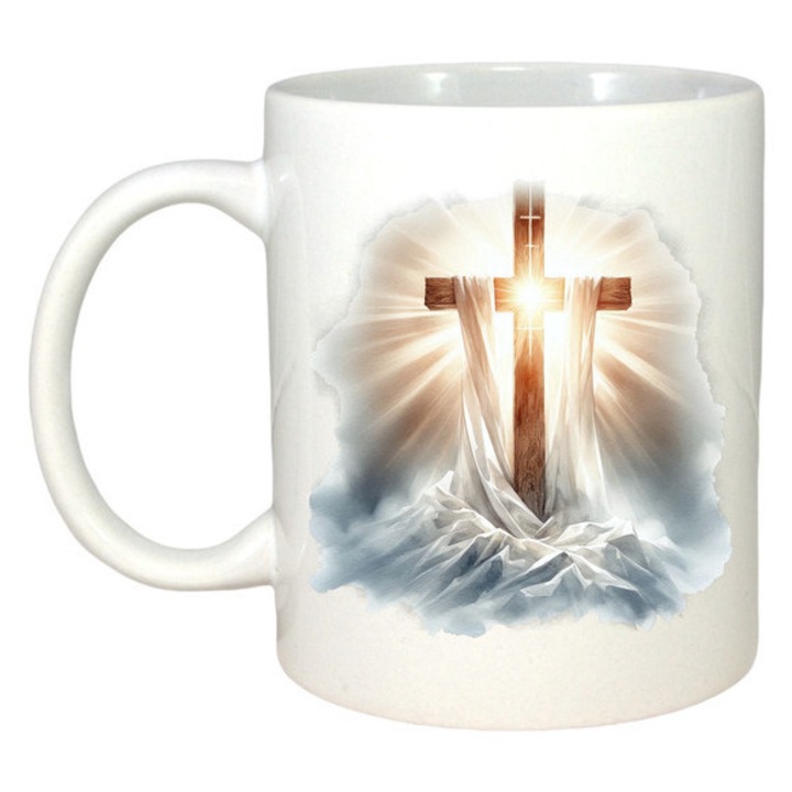 Cana Cruce Luminoasa, Craciun, Sarbatori, Cadou, Secret Santa, Cri-Flo, Culoare Alb, 330 ml