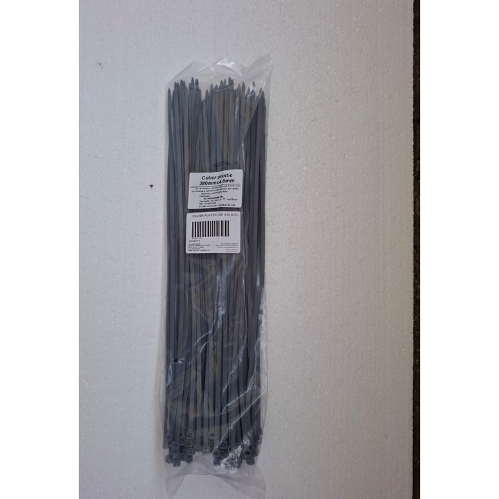 Colier plastic gri 380 x 4.8 mm