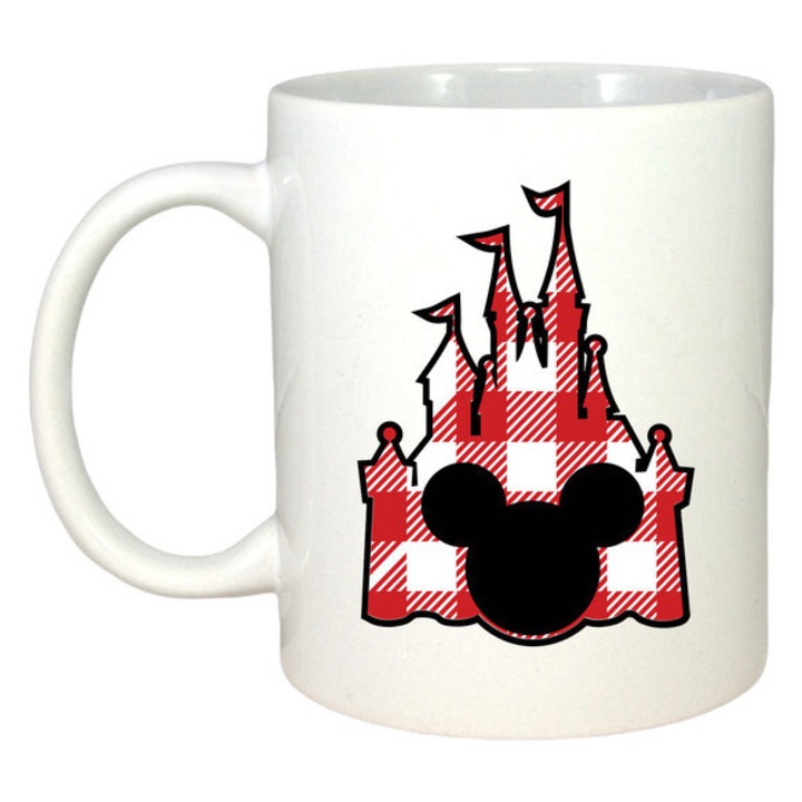 Cana Castel Disney Fundita Rosie Contur, Craciun, Sarbatori, Cadou, Secret Santa, Cri-Flo, Culoare Alb, 330 ml