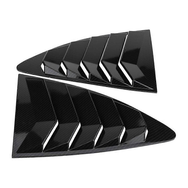 Acoperire lamela/jaluzea geam lateral pentru Toyota 86/Scion FR-S/Subaru BRZ 2013-2018, ABS, aspect fibra de carbon, Negru, 1 pereche