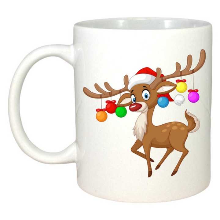 Cana Ren Cu Luminite Agatate, Craciun, Sarbatori, Cadou, Secret Santa, Cri-Flo, Culoare Alb, 330 ml