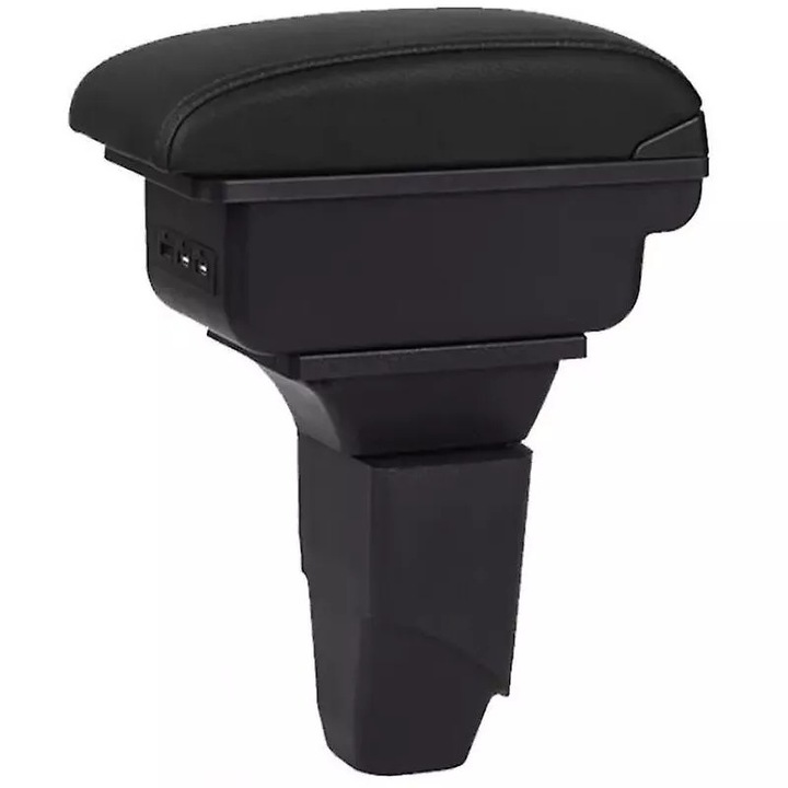 Подлакътник Барче Конзола за автомобил за Peugeot 206 1998 – 2013 с USB черна кожа