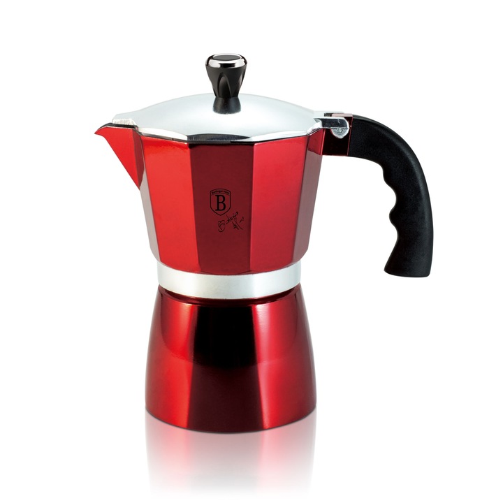 Espressor, Berlinger Haus, BH-8544, 3 căni, burgundy, 0,15 L, din aluminiu