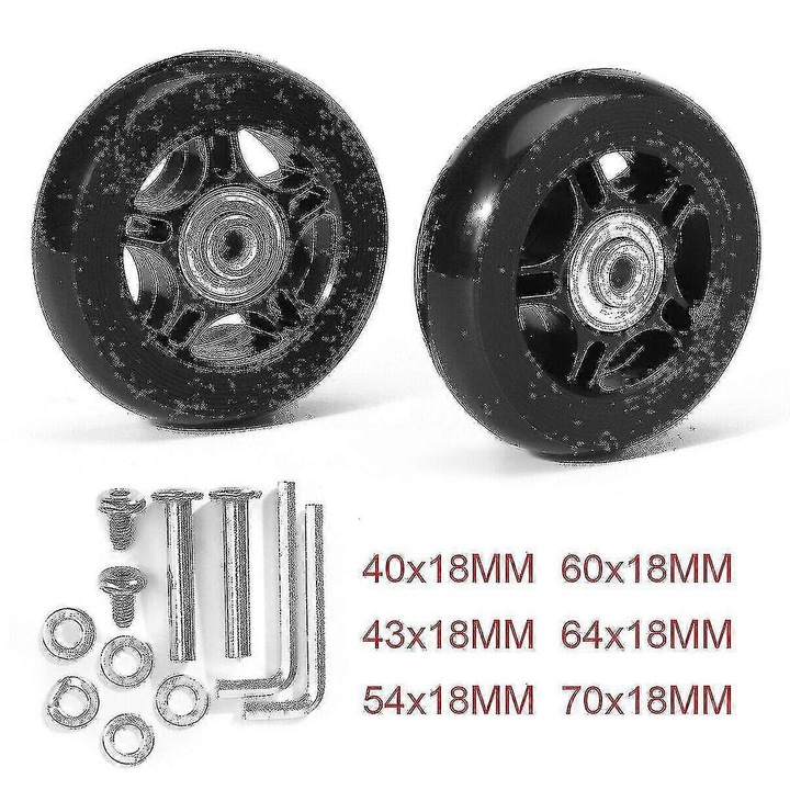 Set reparatie roti troler universal cauciuc metal 45x18mm 64x24mm