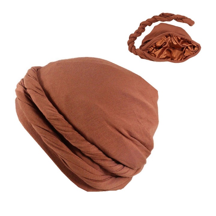 Turban barbati, caciula din satin, design cu coada lunga, multicolor, 58-60 cm, set 1 bucata