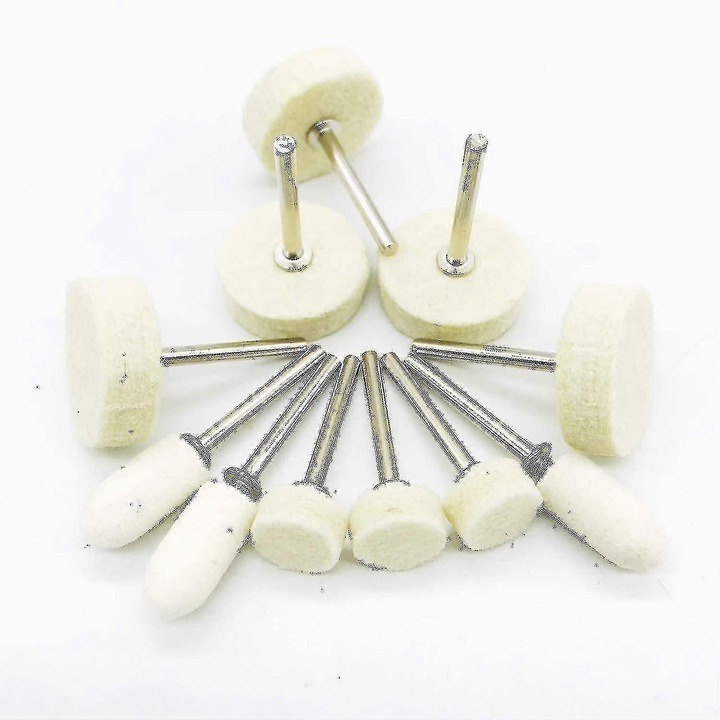 Set 200 buc roti de polizare din lana, 25x76mm, 14x94mm, 10x20mm, alb