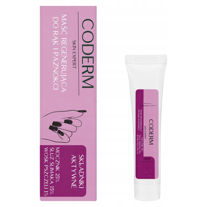 Coderm regeneráló kéz- és körömmaszk, 15 ml, természetes összetevőkkel, parabénmentes, színezékmentes