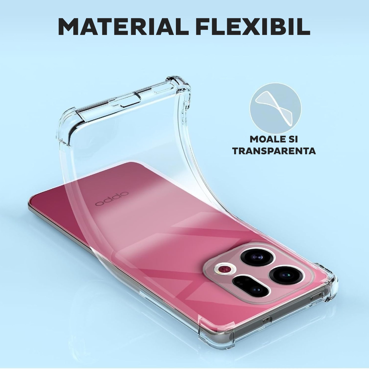 Husa pentru Oppo Find X9 Pro DaDen®, Antishock, Ultra Protection, Protectie colturi, Antisoc, Rezistenta la impact, Transparenta