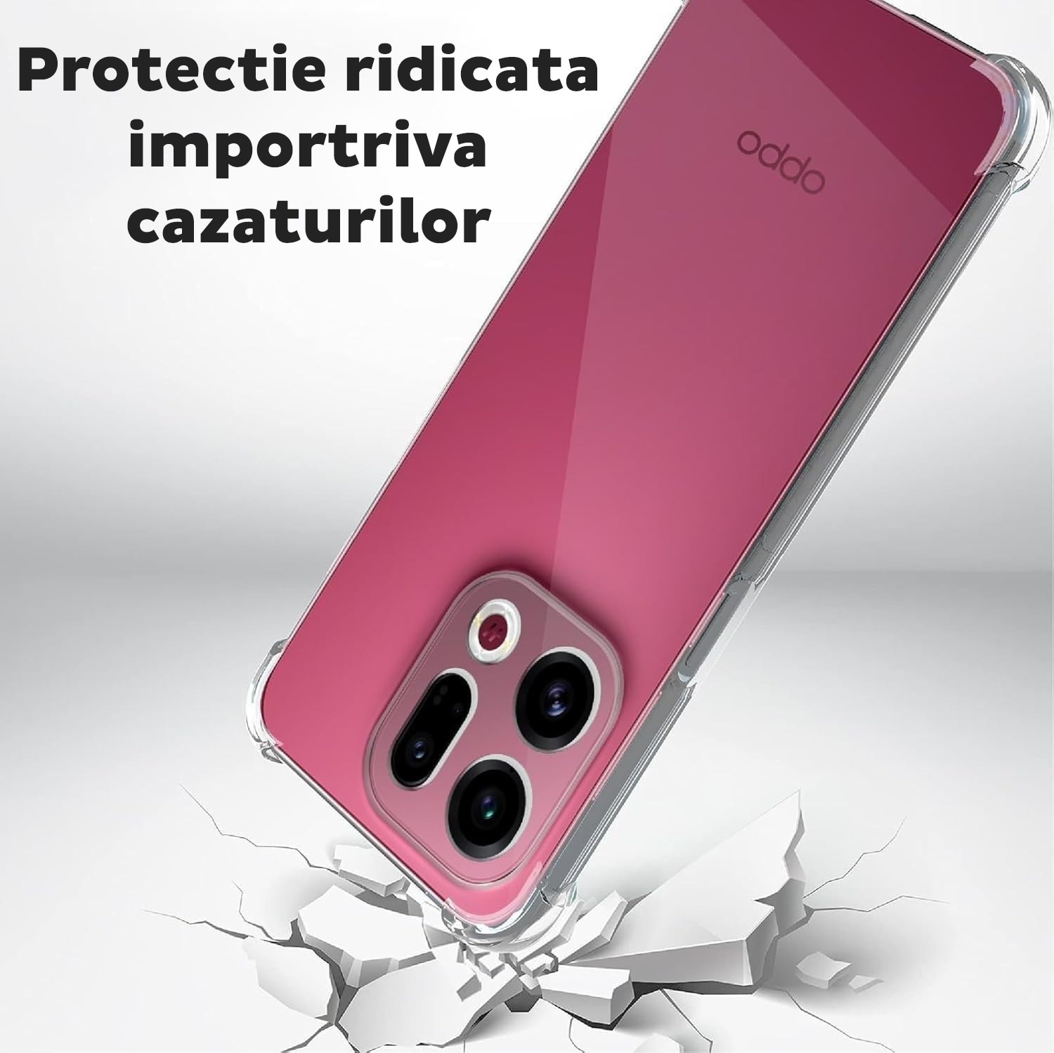 Husa pentru Oppo Find X9 Pro DaDen®, Antishock, Ultra Protection, Protectie colturi, Antisoc, Rezistenta la impact, Transparenta
