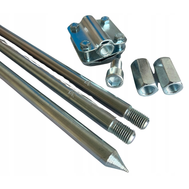 Заземителна система за мълниезащита, Blyskawica, 4,5м, 3 сегмента x 1,5м, поцинкована стомана, пълен комплект