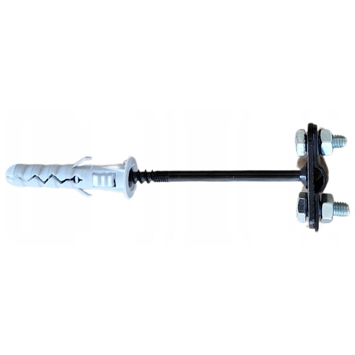 Стенна опора за гръмоотвод и тел Blyskawica, за проводници и тръби, поцинкована стомана, черна, 10 мм x 80 мм