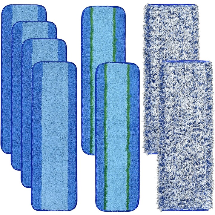 Set lavete pentru mop, din microfibra, 8 piese, curatare profunda si colectare praf