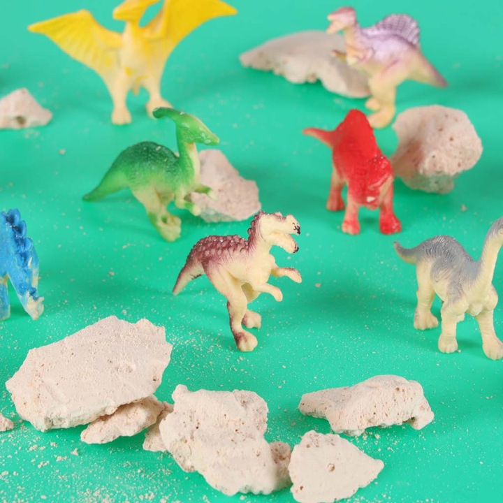 Régészeti ásatás szett dinoszaurusz tojással, 12 figura, többszínű, 13,5x11cm
