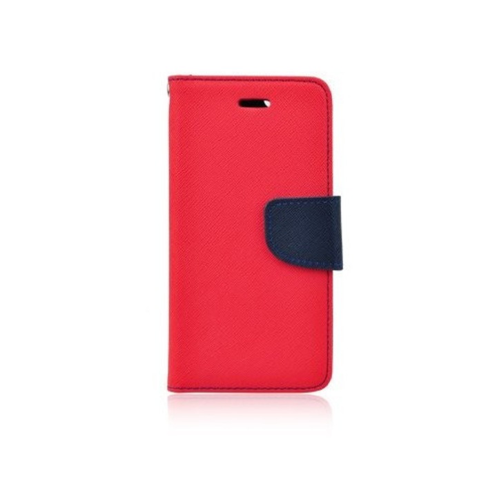 Fancy Xiaomi Redmi Note 14 4G (163,3mm) oldalra nyíló mágneses könyv tok szilikon belsővel piros - kék
