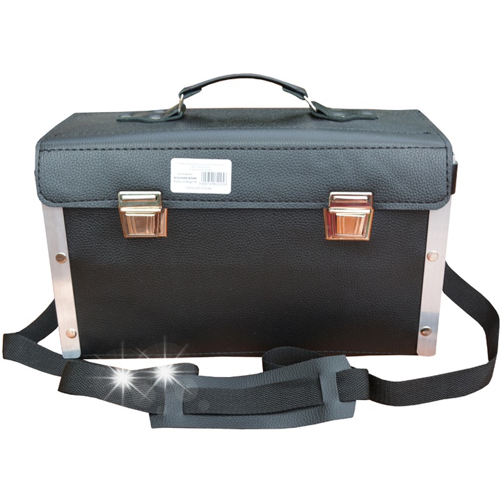 Univerzális bőr táska, Richmann, 1 rekesz, 16 szerszámtartó, fekete, 40x23x16cm