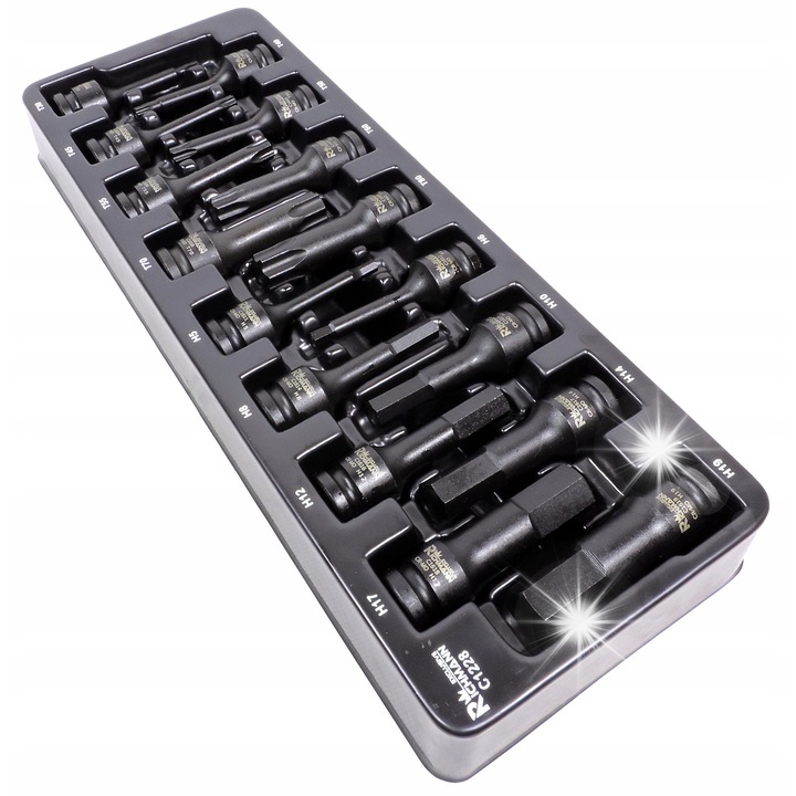 Set 14 chei tubulare 1/2", RICHMANN, T30-T80, H5-H19, negru