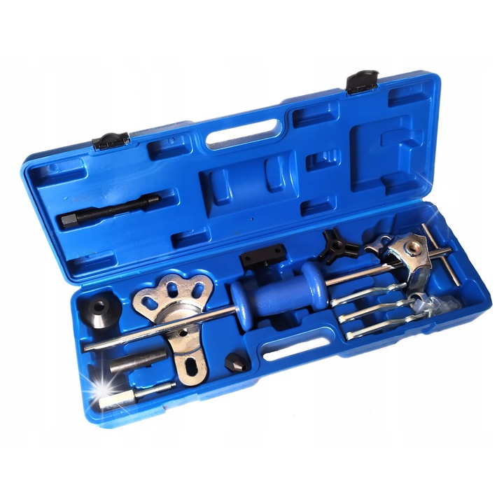 Комплект екстрактори за главини/лагери, Hoegert, 16 елемента, 57см, 2,5кг, син