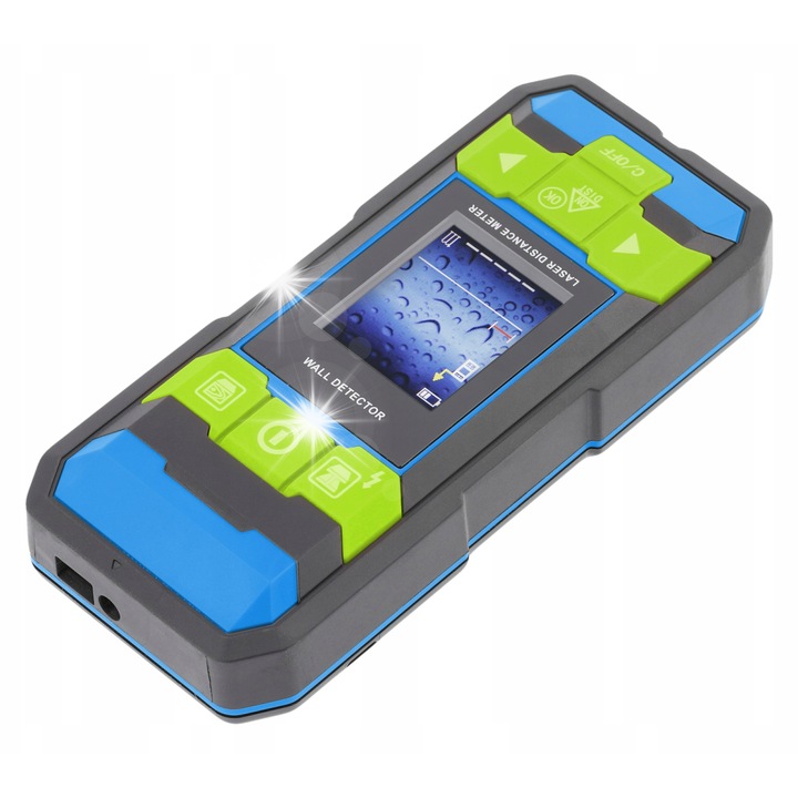 Wykrywacz profili + dalmierz 2w1 Hoegert HT4M342, 40m, display colorat, acumulator 400mAh