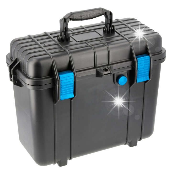 Hoegert 16,5'' hermetikus szerszámosláda, 420x220x340mm, víz- és porálló, polipropilén konstrukció