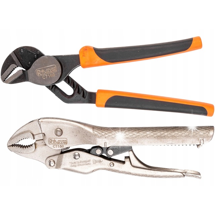 RICHMANN önzáró fogó készlet, 250 mm, króm, max. nyitás 40 mm