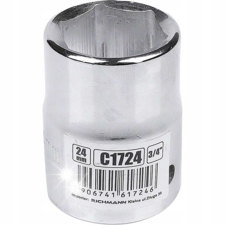 Nasada 6-katna RICHMANN 3/4" 70MM, din otel cromovan, rezistenta la coroziune, set 1 buc.