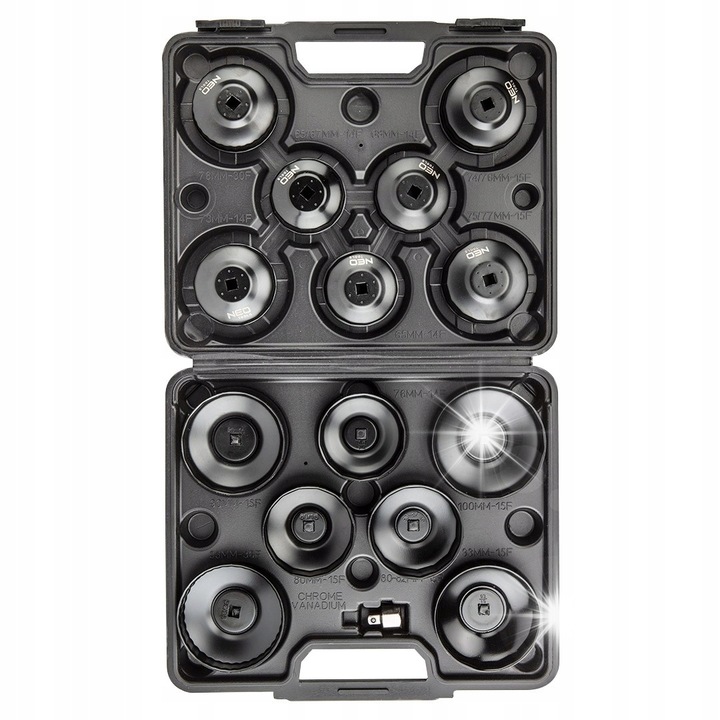 Комплект 16 ключа за маслени филтри, Neo Tools, CrMo стомана, черен