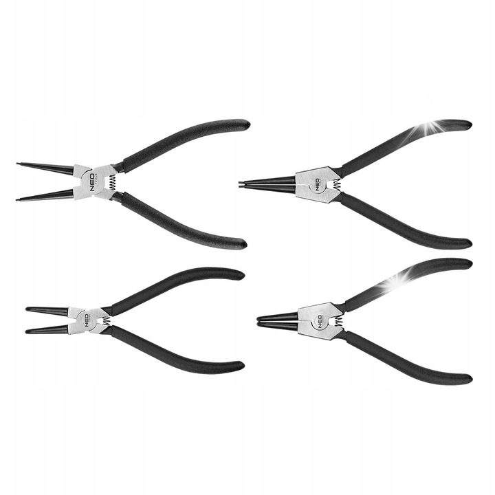 Set de clesti pentru inele de retentie, NEO, 4 piese, 170mm si 180mm, crom-vanadiu