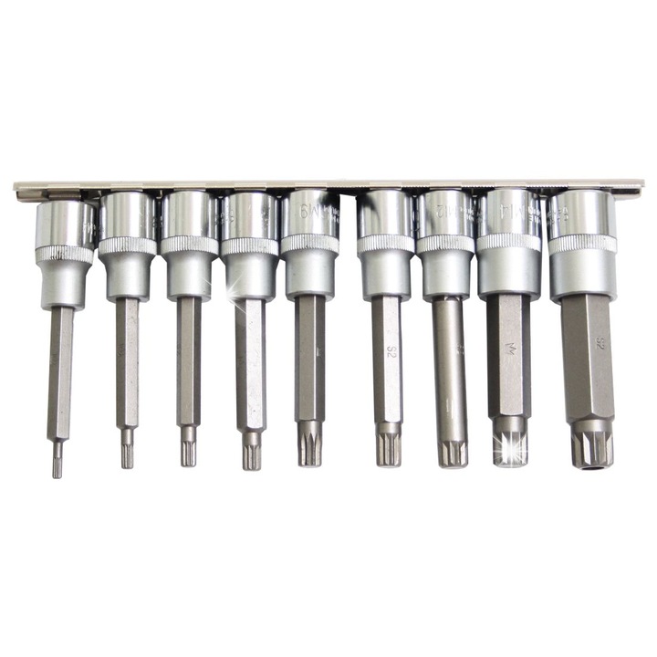 Set 9 chei trzpieniowe SPLINE RICHMANN 1/2'' M4-M16, 100mm, organizator metalic