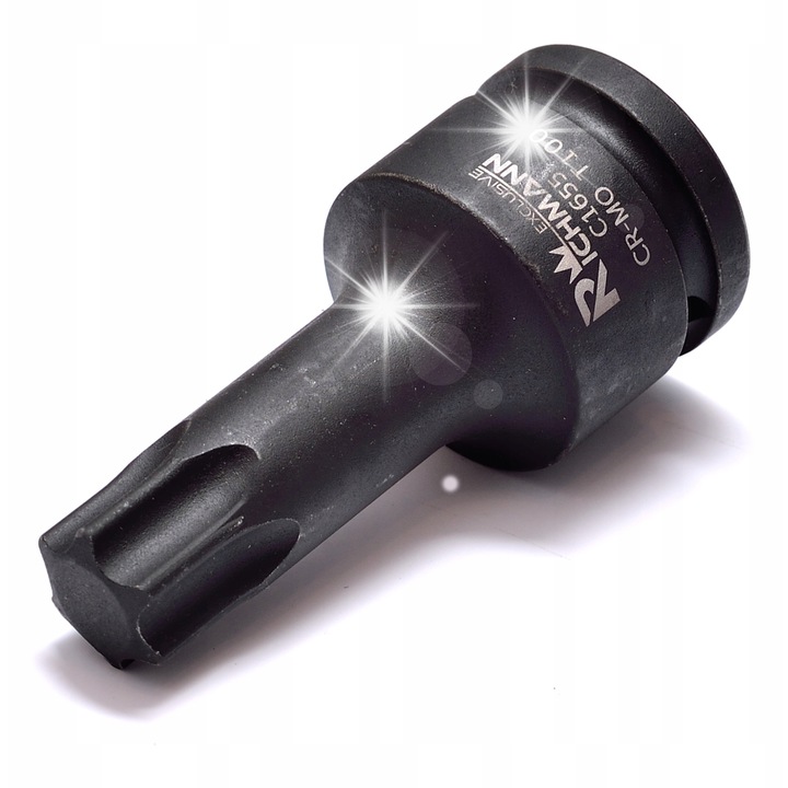TORX ütvecsavarozó kulcs, RICHMANN T100, 3/4", 100mm, króm-molibdén, fekete