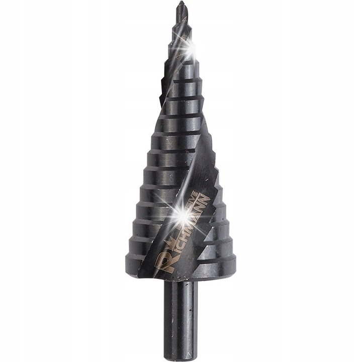 Set de wiertlo stopniowe spiralne Richmann 4-32mm, TiAlN, 80mm lungime, 12 dimensiuni